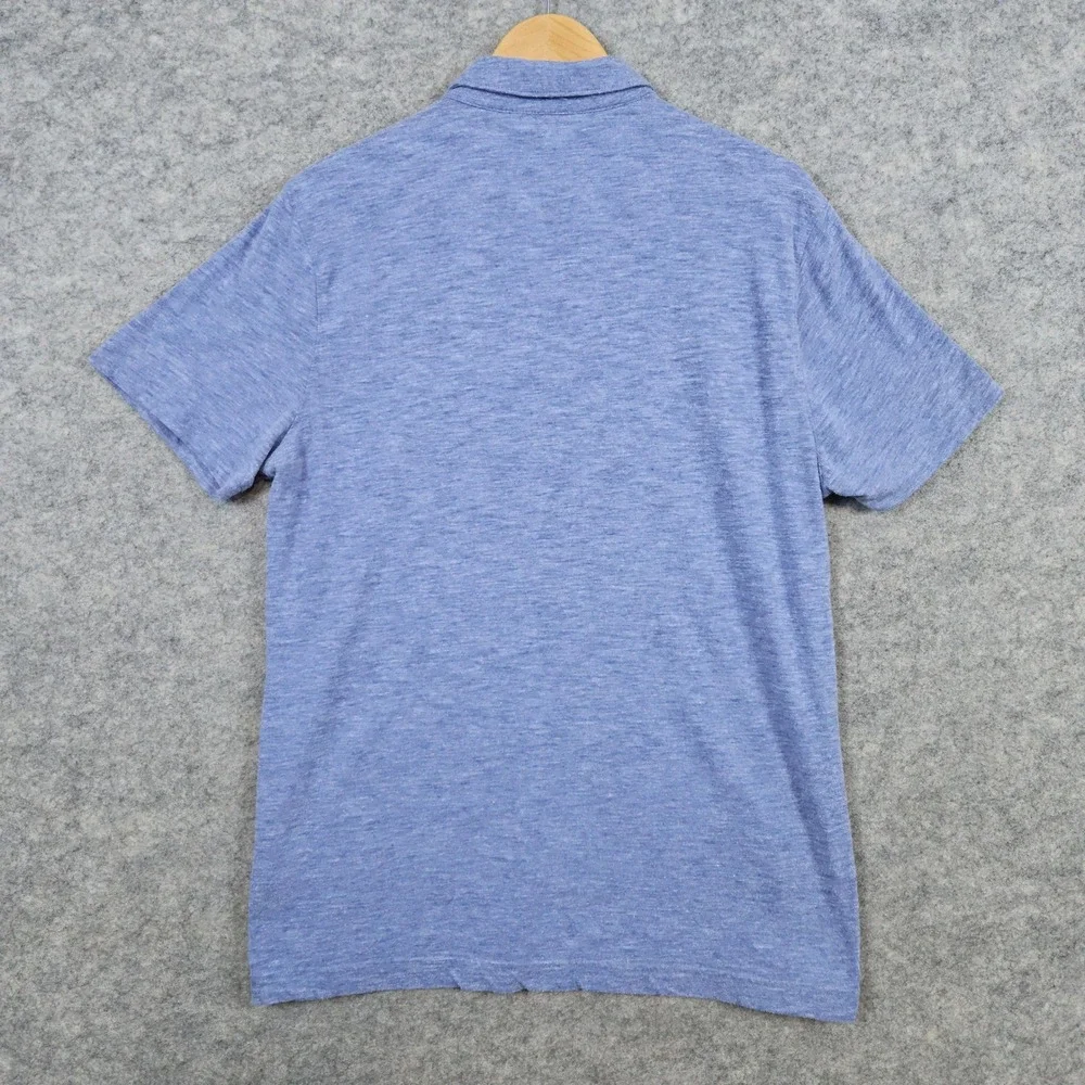 Banana Republic Men's Heathered‎ Blue Polo Shirt Size L Cotton/Polyester Blend